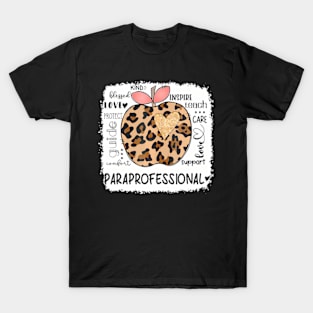 Paraprofessional  Blessed Teach Inspire Love Leopard T-Shirt